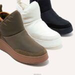 Women F-MODE E01 Biofleece-Lined Flatform Bootie Trainers Fitflop 882F283 All Black - Image 5