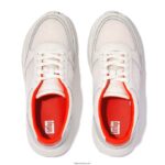 Women F-MODE E01 Leather-Mix Flatform Trainers Fitflop 882F217 Urban White Mix - Image 3
