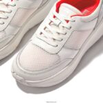 Women F-MODE E01 Leather-Mix Flatform Trainers Fitflop 882F217 Urban White Mix - Image 4