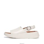 Women F-MODE Leather Flatform Back-Strap Sandals Fitflop 882F40 Cream
