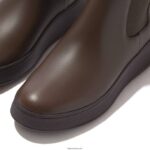 Women F-MODE Leather Flatform Chelsea Boots Fitflop 882F301 Brown Mix - Image 3