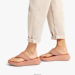 Women F-MODE Leather Flatform Toe-Post Sandals Fitflop 882F134 Beige - Image 2