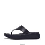 Women F-MODE Leather Flatform Toe-Post Sandals Fitflop 882F136 Midnight Navy