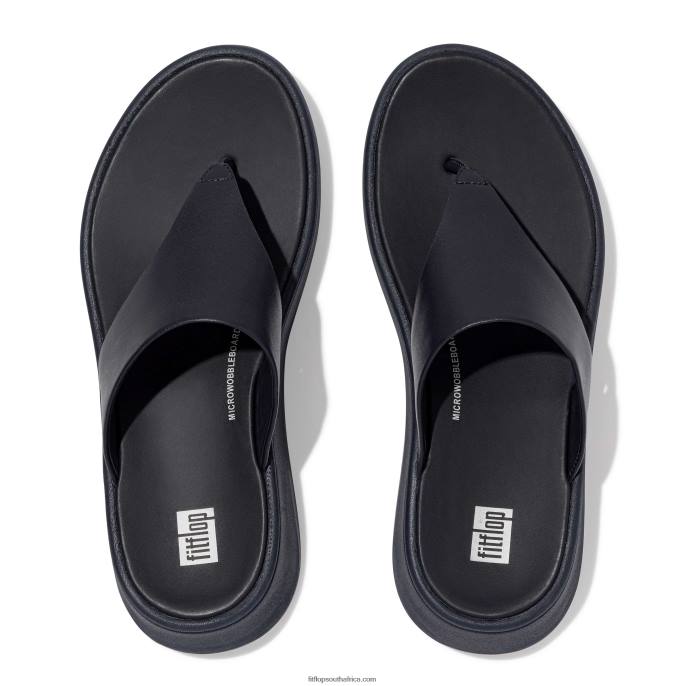 Women F-MODE Leather Flatform Toe-Post Sandals Fitflop 882F136 Midnight Navy - Image 3
