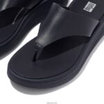 Women F-MODE Leather Flatform Toe-Post Sandals Fitflop 882F136 Midnight Navy - Image 4