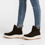 Women F-MODE Nubuck-Mix Flatform Bootie Trainers Fitflop 882F295 Black - Image 2
