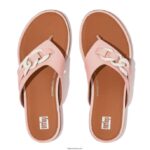 Women GRACIE Chain Leather Toe-Post Sandals Fitflop 882F132 Pink Salt - Image 4