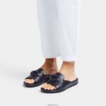Women GRACIE Circlet Leather Slides Fitflop 882F189 Midnight Navy - Image 2
