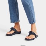 Women GRACIE Circlet Leather Toe-Post Sandals Fitflop 882F146 Midnight Navy - Image 2