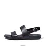 Women GRACIE Leather Back-Strap Sandals Fitflop 882F66 All Black