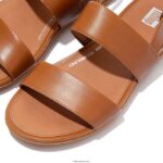Women GRACIE Leather Back-Strap Sandals Fitflop 882F68 Light Tan - Image 4