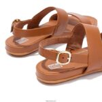 Women GRACIE Leather Back-Strap Sandals Fitflop 882F68 Light Tan - Image 5