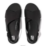 Women GRACIE Leather Crisscross Sandals Fitflop 882F70 All Black - Image 4