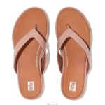 Women GRACIE Leather Flip Flops Fitflop 882F10 Soft Pink - Image 3