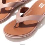 Women GRACIE Leather Flip Flops Fitflop 882F10 Soft Pink - Image 4