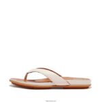 Women GRACIE Leather Flip Flops Fitflop 882F13 Stone Beige