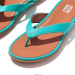 Women GRACIE Leather Flip Flops Fitflop 882F8 Tahiti Blue - Image 3