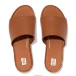 Women GRACIE Leather Slides Fitflop 882F195 Light Tan - Image 3
