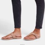 Women GRACIE Matt-Buckle Leather Toe-Post Sandals Fitflop 882F78 Beige - Image 2