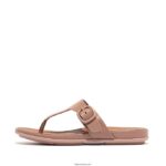 Women GRACIE Matt-Buckle Leather Toe-Post Sandals Fitflop 882F78 Beige