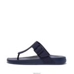 Women IQUSHION Adjustable Buckle Flip Flops Fitflop 882F1 Midnight Navy