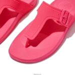 Women IQUSHION Adjustable Buckle Flip Flops Fitflop 882F2 Pop Pink - Image 4
