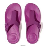 Women IQUSHION Adjustable Buckle Flip Flops Fitflop 882F5 Miami Violet - Image 4