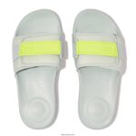 Women IQUSHION Adjustable Water-Resistant Slides Fitflop 882F107 Blue/Yellow - Image 3