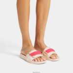 Women IQUSHION Adjustable Water-Resistant Slides Fitflop 882F109 Rose/Pop Pink - Image 2