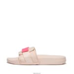 Women IQUSHION Adjustable Water-Resistant Slides Fitflop 882F109 Rose/Pop Pink