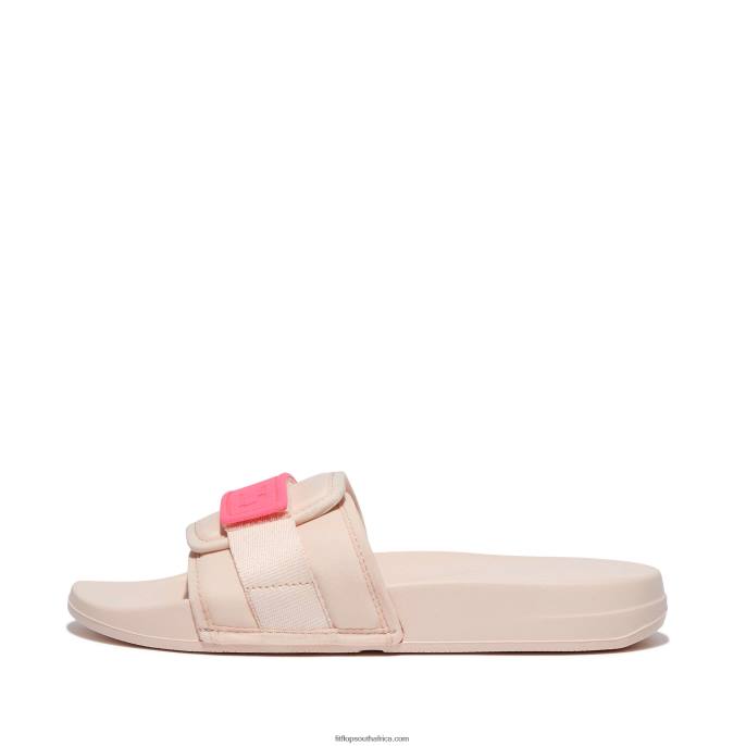 Women IQUSHION Adjustable Water-Resistant Slides Fitflop 882F109 Rose/Pop Pink - Image 1