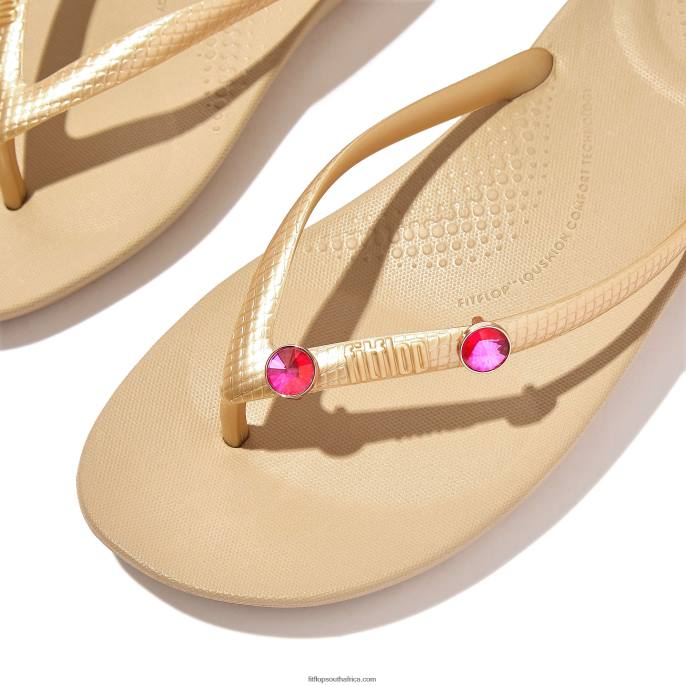 Women IQUSHION CHARMS Crystal Round Charms 2-Pack Fitflop 882F28 Pop Pink - Image 2