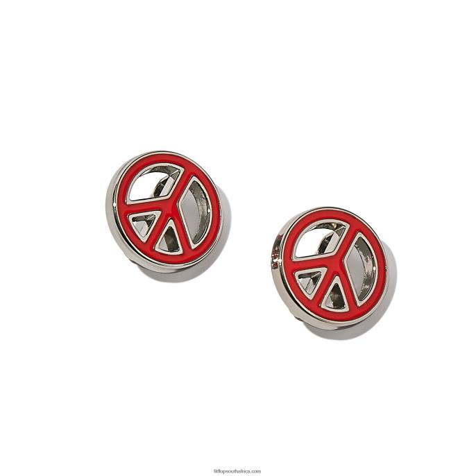 Women IQUSHION CHARMS Peace Sign Resin Charms 2-Pack Fitflop 882F38 Neon Orange - Image 1