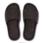 Women IQUSHION E01 Felt Slides Fitflop 882F175 All Black - Image 3