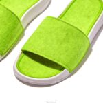 Women IQUSHION E01 Neon Felt Slides Fitflop 882F176 Electric Yellow - Image 4