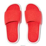 Women IQUSHION E01 Neon Felt Slides Fitflop 882F177 Neon Orange - Image 3