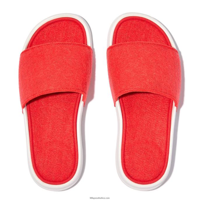 Women IQUSHION E01 Neon Felt Slides Fitflop 882F177 Neon Orange - Image 3