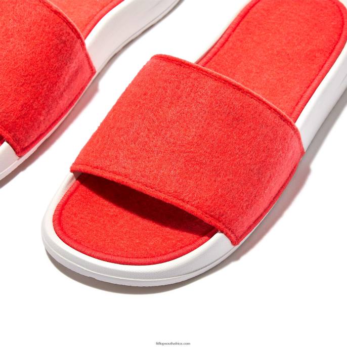 Women IQUSHION E01 Neon Felt Slides Fitflop 882F177 Neon Orange - Image 4