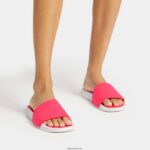 Women IQUSHION E01 Neon Felt Slides Fitflop 882F178 Pop Pink - Image 2