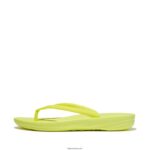 Women IQUSHION Ergonomic Flip Flops Fitflop 882F19 Electric Yellow