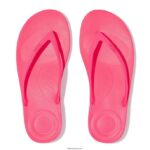 Women IQUSHION Ergonomic Flip Flops Fitflop 882F20 Pop Pink - Image 4