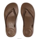 Women IQUSHION Ergonomic Flip Flops Fitflop 882F24 Bronze - Image 3