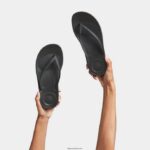 Women IQUSHION Ergonomic Flip Flops Fitflop 882F25 All Black - Image 2