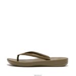 Women IQUSHION Ergonomic Flip Flops Fitflop 882F31 Mossy