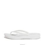 Women IQUSHION Ergonomic Flip Flops Fitflop 882F33 Urban White