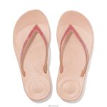 Women IQUSHION Ombre-Sparkle Flip Flops Fitflop 882F18 Soft Pink - Image 3