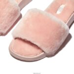 Women IQUSHION Shearling Slides Fitflop 882F198 Pink Salt - Image 4