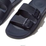 Women IQUSHION Two-Bar Buckle Slides Fitflop 882F90 Midnight Navy - Image 4
