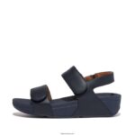 Women LULU Adjustable Leather Sandals Fitflop 882F52 Midnight Navy