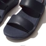 Women LULU Adjustable Leather Sandals Fitflop 882F52 Midnight Navy - Image 3